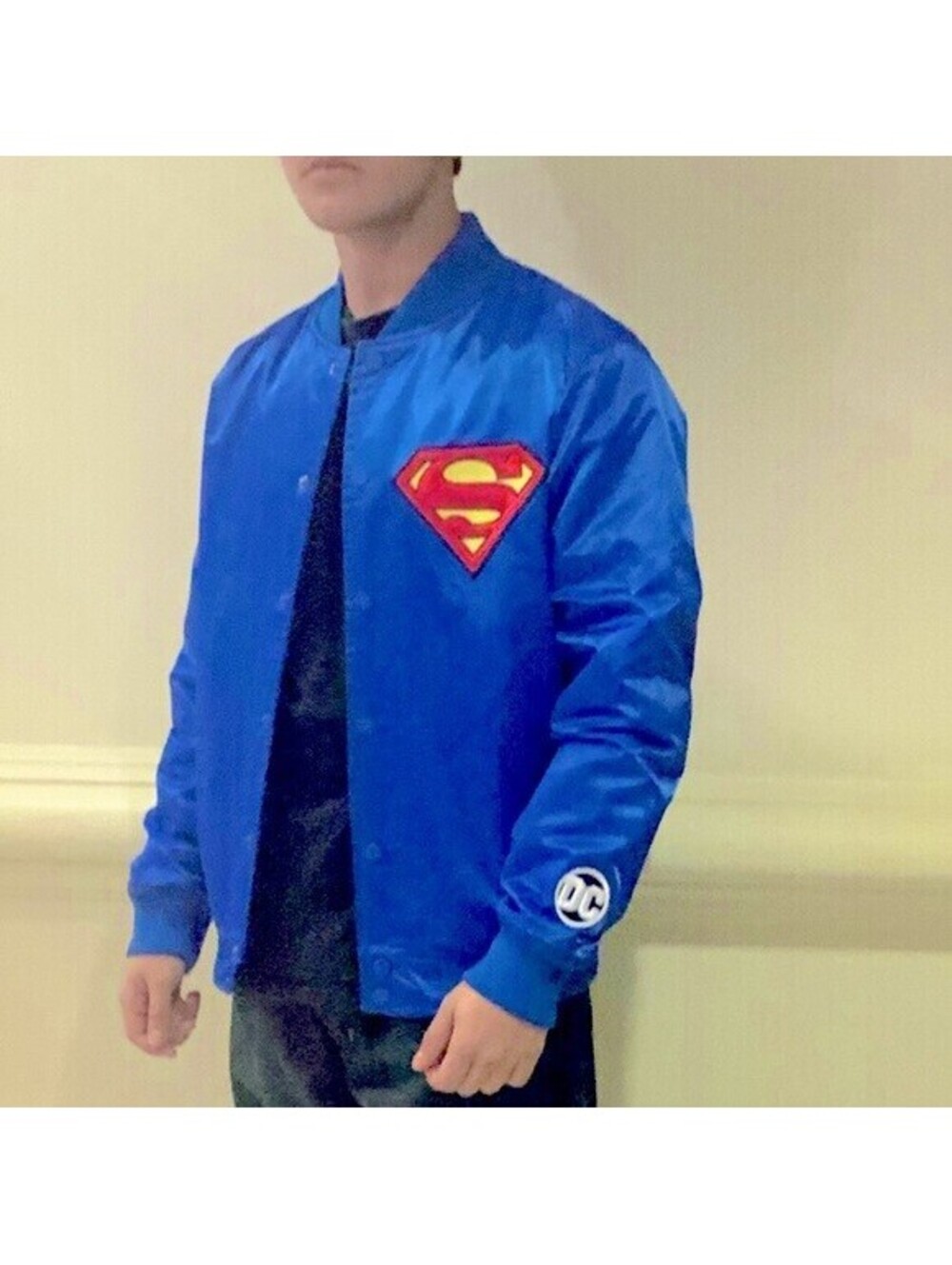 Men's Blue Superman Signature Lightweight Satin Jacket